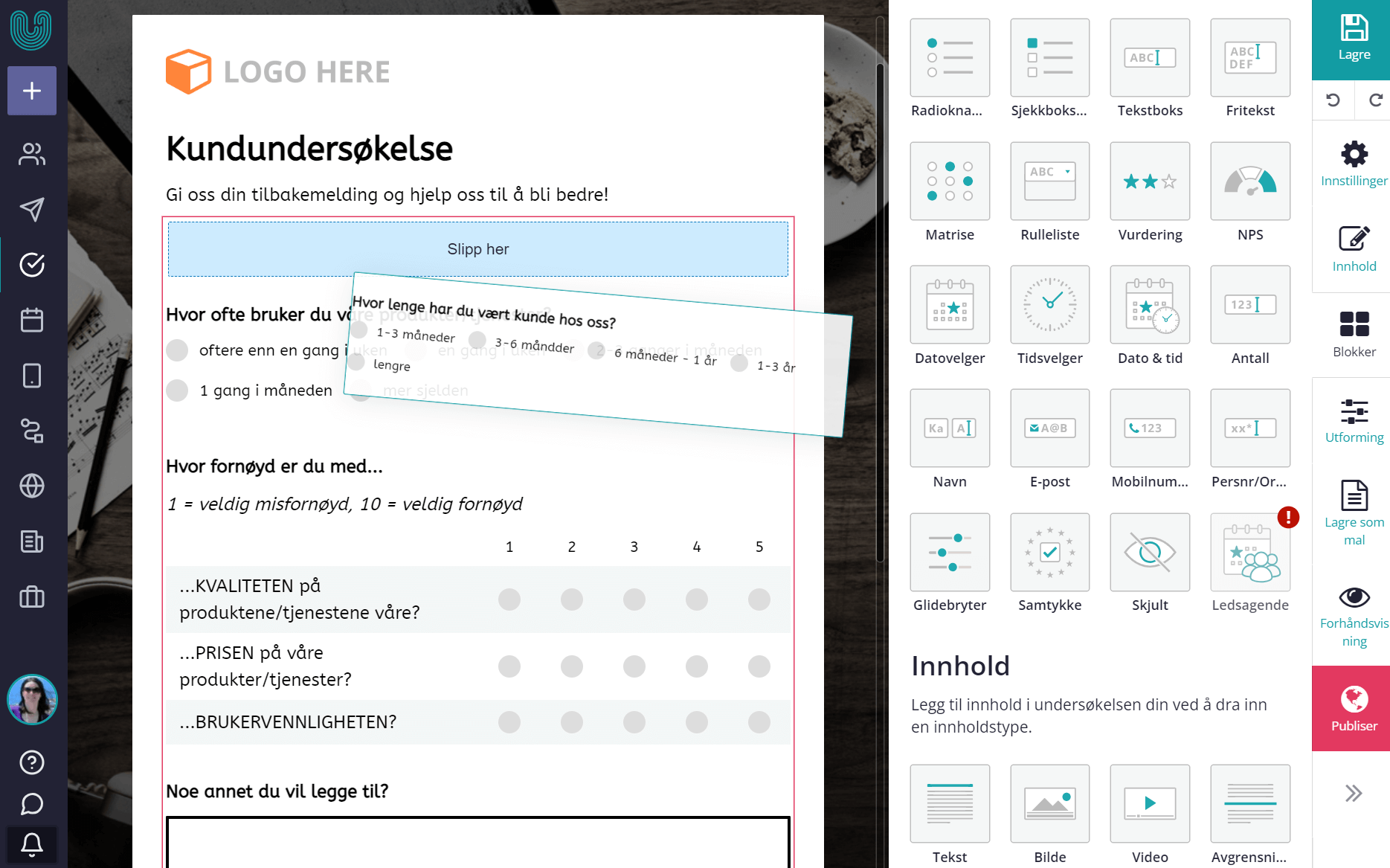 Et spørreverktøy for alle behov. Opprett digitale spørreundersøkelser enkelt.